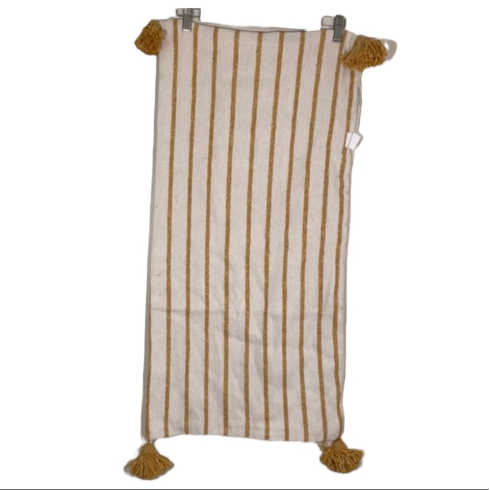 Creative Co-op white gold stripe decorative big pillow cover